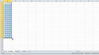 Excel 2010  Datumslisten ohne Wochenenden erstellen [upl. by Enrico]