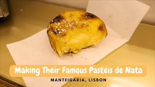 Making Their Famous Pastéis de Nata at Manteigaria  Fábrica de Pastéis de Nata [upl. by Ayekehs]