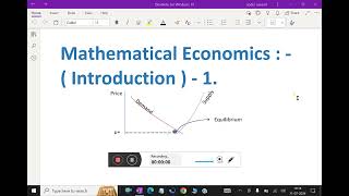 Mathematical economics    Introduction   1mathematicaleconomics economics algebra [upl. by Ecienahs]