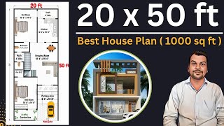 20 x 50 House Plan  1000 sq ft House  20x50 House Design  20x50 Ghar ka Naksha [upl. by Harrow697]