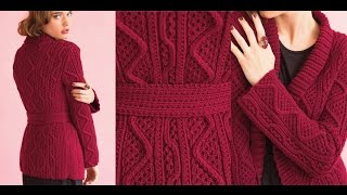 13 Belted Cardigan Vogue Knitting Holiday 2014 [upl. by Erodavlas635]