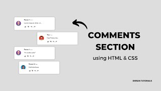 Comments Section using HTML and CSS  Social media comments section  Deesan Tutorials [upl. by Wampler]