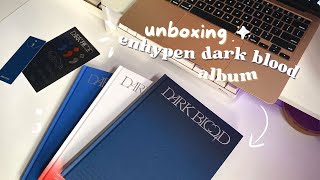 ENGENEloG unboxing enhypen dark blood album set  half full new ver 🖤 [upl. by Ahsinel]