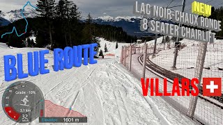 4K Skiing Villars Blue Route Round Trip amp New 8 Seater Chairlift Vaud Switzerland GoPro HERO11 [upl. by Euqinitram]