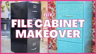 DIY  Metal File Cabinet Makeover ❤️ Thrift Store Furniture Makeovers [upl. by Letsirk328]