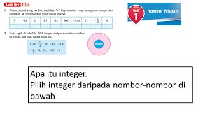 Matematik Tingkatan 1 Bab 1 Nombor Nisbah Latih diri 11b Apa itu integer Pilih integer [upl. by Cattan]