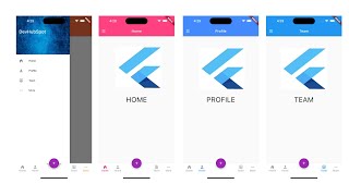 🔴 Flutter Drawer Side Menu  Bottom Tab Bar with Fab Button Custom UI [upl. by Lleynod]