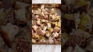 Roasted Fall Panzanella Salad 🍠 recipe foryou healthybakes easyrecipe shorts [upl. by Ojyllek670]