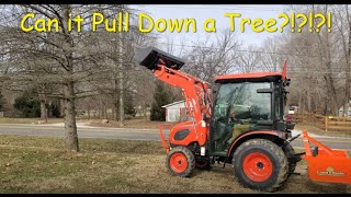 Kioti CK3510 tractor Can it pull down a tree [upl. by Maxi]