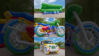 Mahindra Thar bike and truck vs balloon truck and Thar jcb cartoon trending shorts wood sand [upl. by Hyozo]