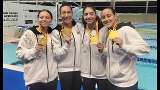 ِAfrican GamesAccra 2023 Women Swimming 400x100m Free Relay New Record GR amp NR for Egyptian Team [upl. by Iilek15]