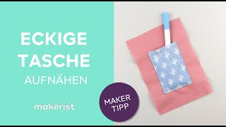 Perfekte aufgesetzte Tasche nähen  makerist MAKERTIPP 💡 [upl. by Thea55]