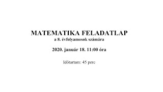 8 osztályos matek felvételi 2020 január 18 110 feladat [upl. by Charry606]