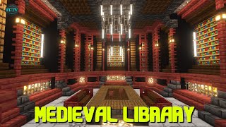 How To Build a UNDERGROUND MEDIEVAL LIBRARY in minecraft  TUTORIAL [upl. by Mannie]