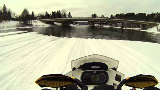 Snowmobile Water Crossing  Dorset ON Rich Robinson GoPro [upl. by Norihs]