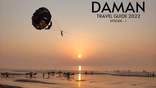 Daman Tour Plan 2022  Daman Travel Guide  Jampore Beach amp Moti Daman Fort  Daman Tourist Places [upl. by Aridatha]