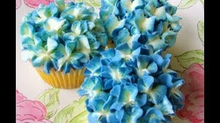 How to make a BUTTERCREAM HYDRANGEA CUPCAKE [upl. by Riehl]