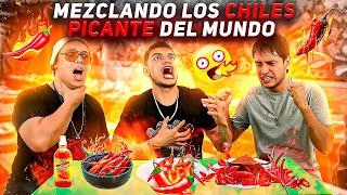 MEZCLAMOS LOS CHILES MÁS PICANTES DEL MUNDO CON EL REAL TEAM [upl. by Lanrev]