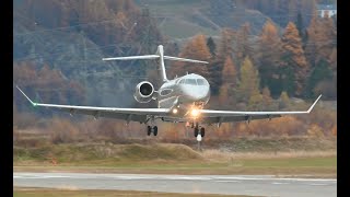 Challenger 350 landing in Samedan [upl. by Mccully]