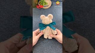 Making a Teddy Bear in Towel  DIY Crafts SBP Art amp Design [upl. by Anua]