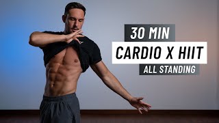 30 Min Cardio HIIT Workout For Fat Burn  ALL STANDING  No Equipment Home Workout [upl. by Baniaz278]