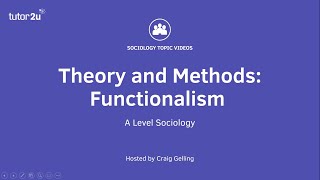 Sociological Theory Functionalism Sociology Theory amp Methods [upl. by Devondra]