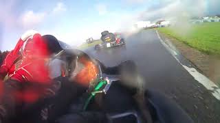 Clay Pigeon Raceway senior rotax in the wet on dead tyers 291223 [upl. by Dygal]