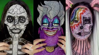 RHINESTONE MAKEUP REMOVAL  HALLOWEEN MAKEUP  ASMR [upl. by Zaob]