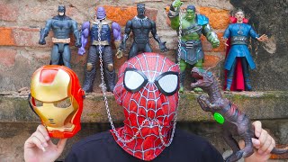 SpiderMan Đỏ Đại Chiến Iron Man Người Sắt Giải Cứu Người Khổng Lồ Xanh Thanos Hulk Bat Man Hulk [upl. by Raual]