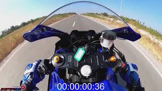 YAMAHA YZF R7 acceleration 0100 kmh [upl. by Arelc]