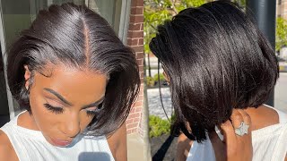 HOW TO PUT ON A WIG FOR BEGINNERS  MY FIRST WIG LITERALLY MyfirstWig Hair review [upl. by Colner]