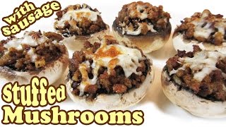 Sausage Stuffed Mushrooms Recipes  Button Mushrooms  AppetizersHors Doeuvres Ideas  HomeyCircle [upl. by Asilaj]