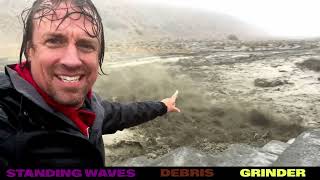 RAW video of the most insane flash flood down Whitewater Canyon California  Tropical Storm Hilary [upl. by Enelyak]