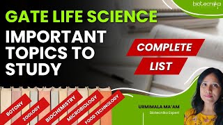 Important Topics To Study For GATE XL  GATE Life Science Exam  Complete List gate2025 [upl. by Norri323]