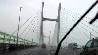 Crossing the Second Severn Bridge during bad weather [upl. by Boardman399]