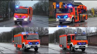 Unwetter  Einsatzkräfte im Dauereinsatz Einsatzfahrten Feuerwehr und THW Kreis Pinneberg [upl. by Fabron]