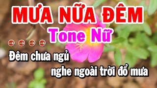 Karaoke Mưa Nữa Đêm Tone Nữ Nhạc Sống Trữ Tình Dễ Hát  Karaoke Tuyển Chọn [upl. by Griffy]