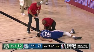 Tobias Harris Scary Injury vs Celtics Video [upl. by Jeritah]