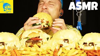 ASMR Eating Cheesy Cheeseburgers 🍔🧀 asmreating cheeseburger asmr [upl. by Bravar]