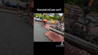 Hoeveel m2 per uur vajonwegenbouw wegenbouw bestrating straatmaker útépítés stratenmaker [upl. by Aissila]