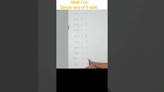 Easy Trick to Learn Table of 9Multiplication Table of 9Math Tables9 ka Pahada shorts shortsfeed [upl. by Juliana880]