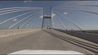 Savannah Georgia  Drive Over the Talmadge Memorial Bridge HD 2017 [upl. by Airenahs]