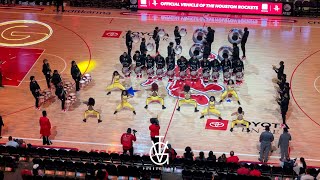 GSU quotChocolate Thunderquot Drumline and Orchesis Dance Company at 2024 Houston Rockets HBCU Night [upl. by Lucian559]