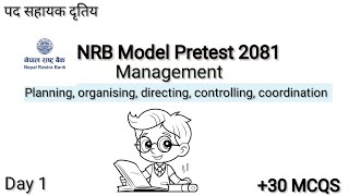 Management MCQs for NRB Pretest 2081 tayari class  Day 1 [upl. by Radman996]