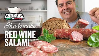 Making Red Wine Salami at home with Italian Piero [upl. by Nivlek]