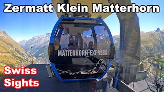 Zermatt to Klein Matterhorn Express Cable Car Switzerland 4K [upl. by Aicercul]