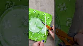 Dollar Tree Crafts  How to Trim Fabric on a decoupage plate project [upl. by Diraj]