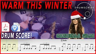 Warm This Winter  Gabriella Cilmi  DRUM SCORE Sheet Music PlayAlong  DRUMSCRIBE [upl. by Blancha]