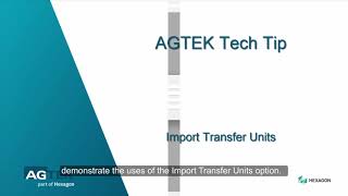 Tech Tip  Import Transfer Units [upl. by Yerak]