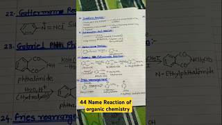 44 Names Reaction of organic chemistry ❤️❤️🥼🧪chemistry important reaction viralvideo ytshorts [upl. by Deenya]